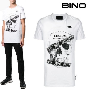 [비노]필립플레인 (당일) 로고 스와스컬 티셔츠 MTK3033